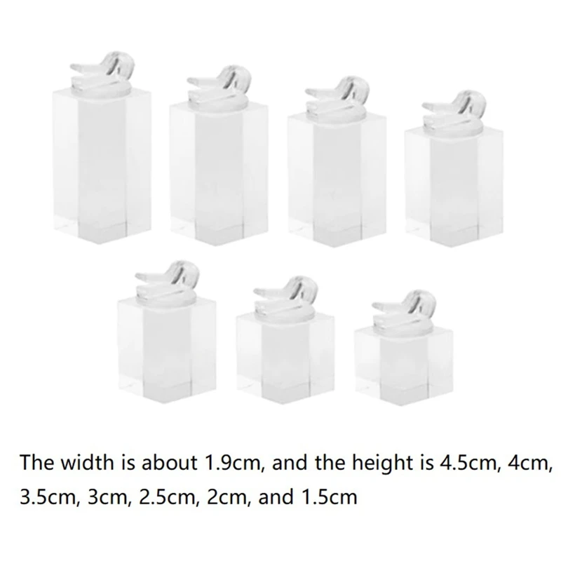 ABWR-7Pcs anillo de dedo de altura diferente soporte para presentación de joyería accesorios de fotografía escaparate organizador estante