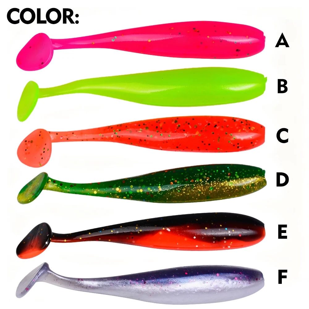 SunlureT Tail Silicone Worm Soft Bait 12/18/33pcs Artificial Realistic Wobbler Swimming Bait 5cm-7.6cm Sea Bass Saltwater Lures