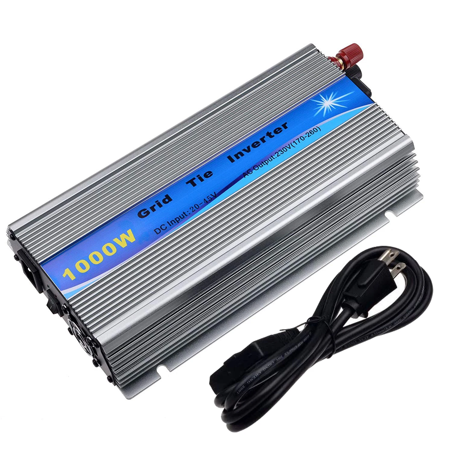 Pure Sine Wave Solar Micro Inverter 1000W DC30-45V PV Input AC120V/220V MPPT Home Grid Tie Device