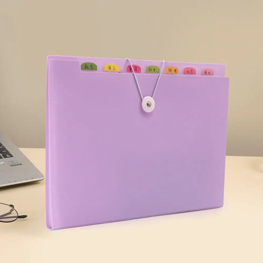 12 Layers A4 File Folder Elastic Strap Design Thickened Exam Paper Storage Booklet Classification Waterproof File Bag