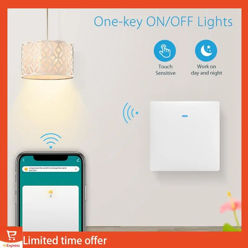

Свежий 1 комплект NEO Tuya Wi-Fi Smart Europe односторонний механический многофункциональный переключатель управления освещением черный