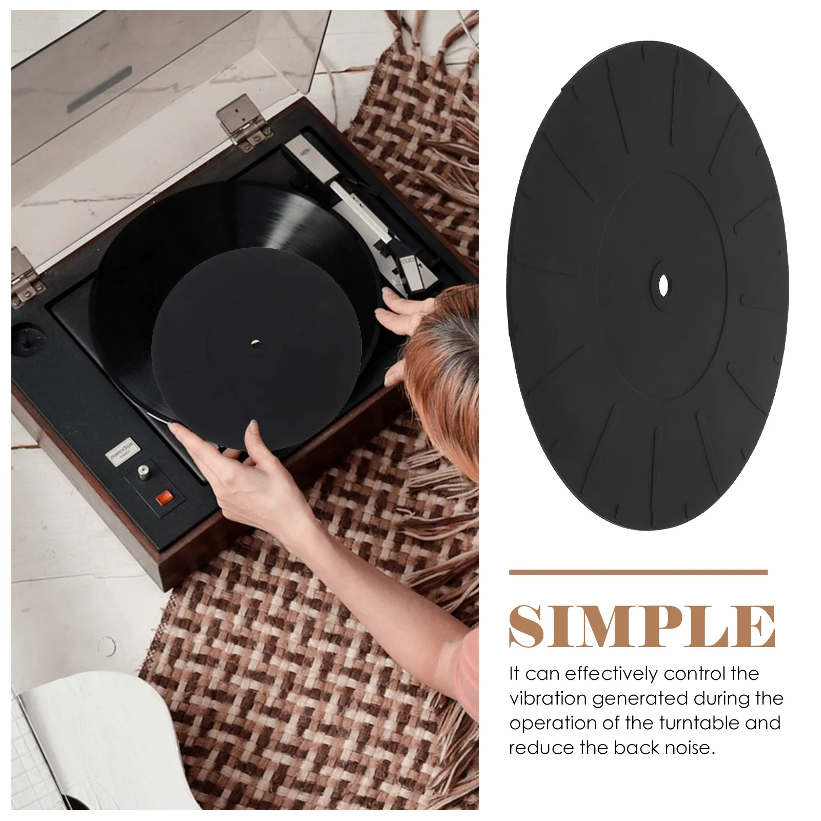 

Silicone Vinyl Recorder Mat Anti Static Turntable Platter Mat Lightweight Durable Reduce Vibration Increase Adhesion