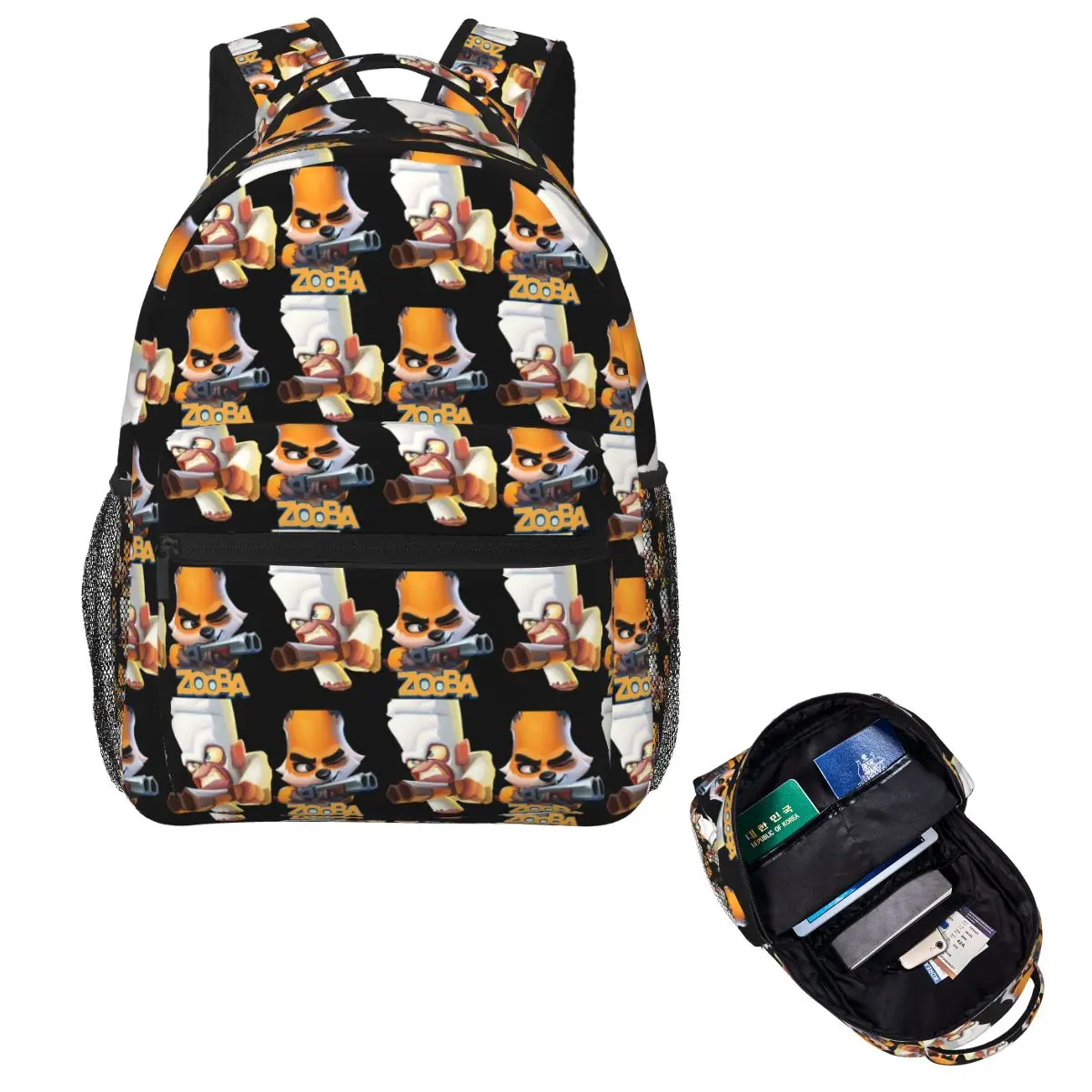 

Funny Zooba Student Backpack School Bag Hiking Travel Daypack for Boys Girls Fashion Bookbag Shoulder Bags