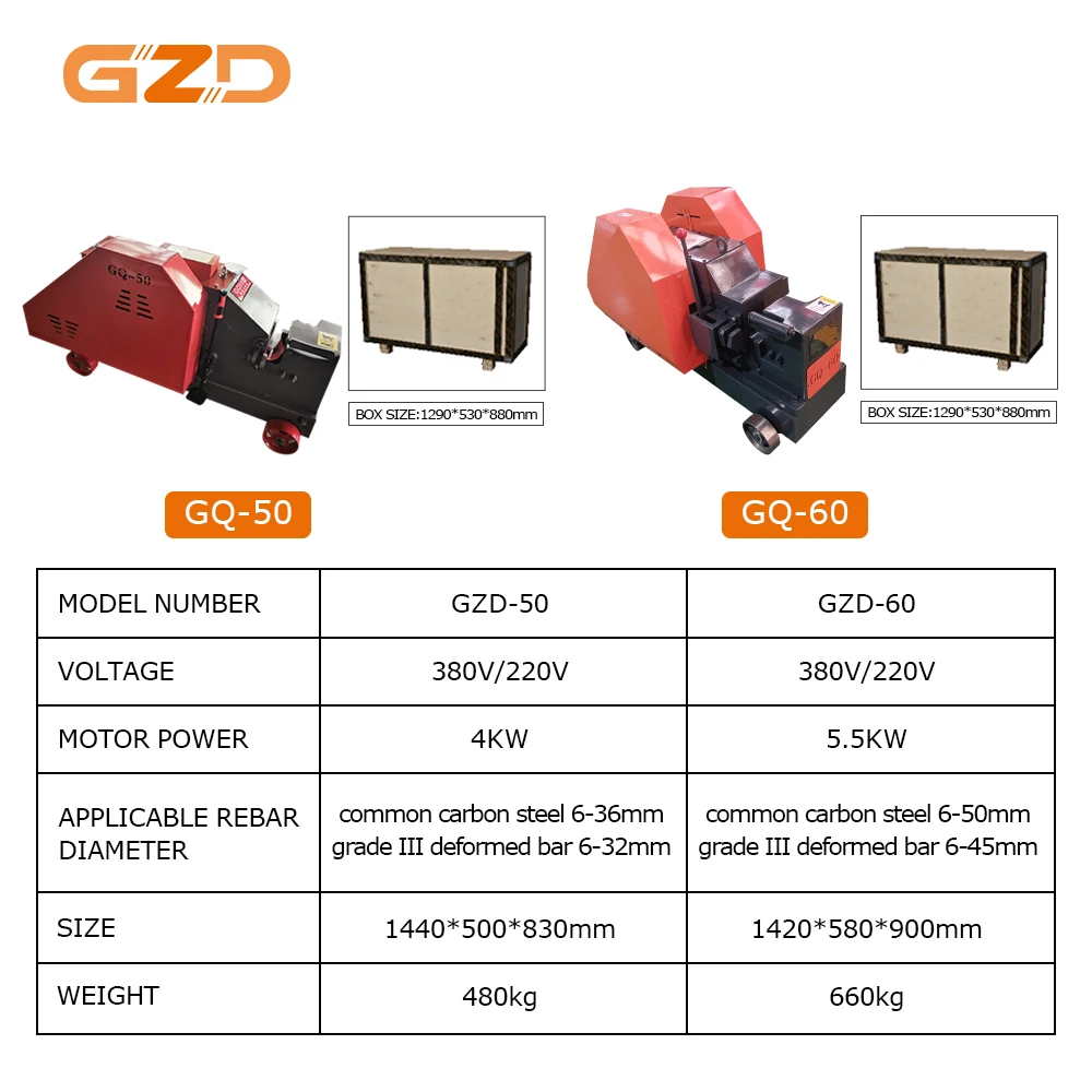 High Quality Iron Rod Bar Rebar Cutter GQ50 Automatic Rebar Cutting Machine
