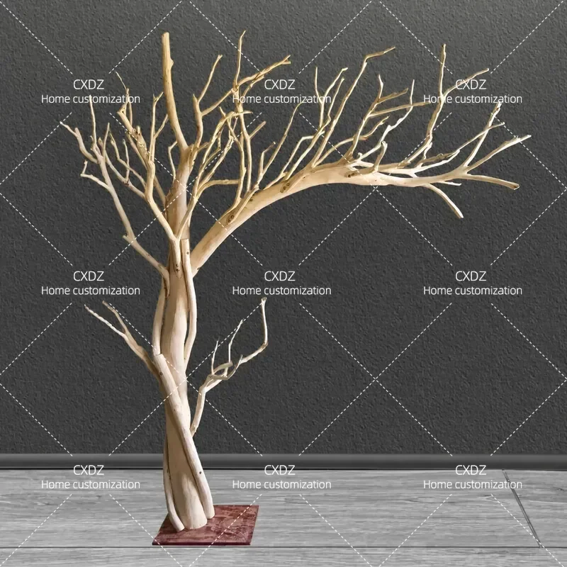 Large Simulation Dead Tree Solid Wood Cat Climbing Frame Bird Perch Hotel Window Decorative Wishing Tree Branches Trunk
