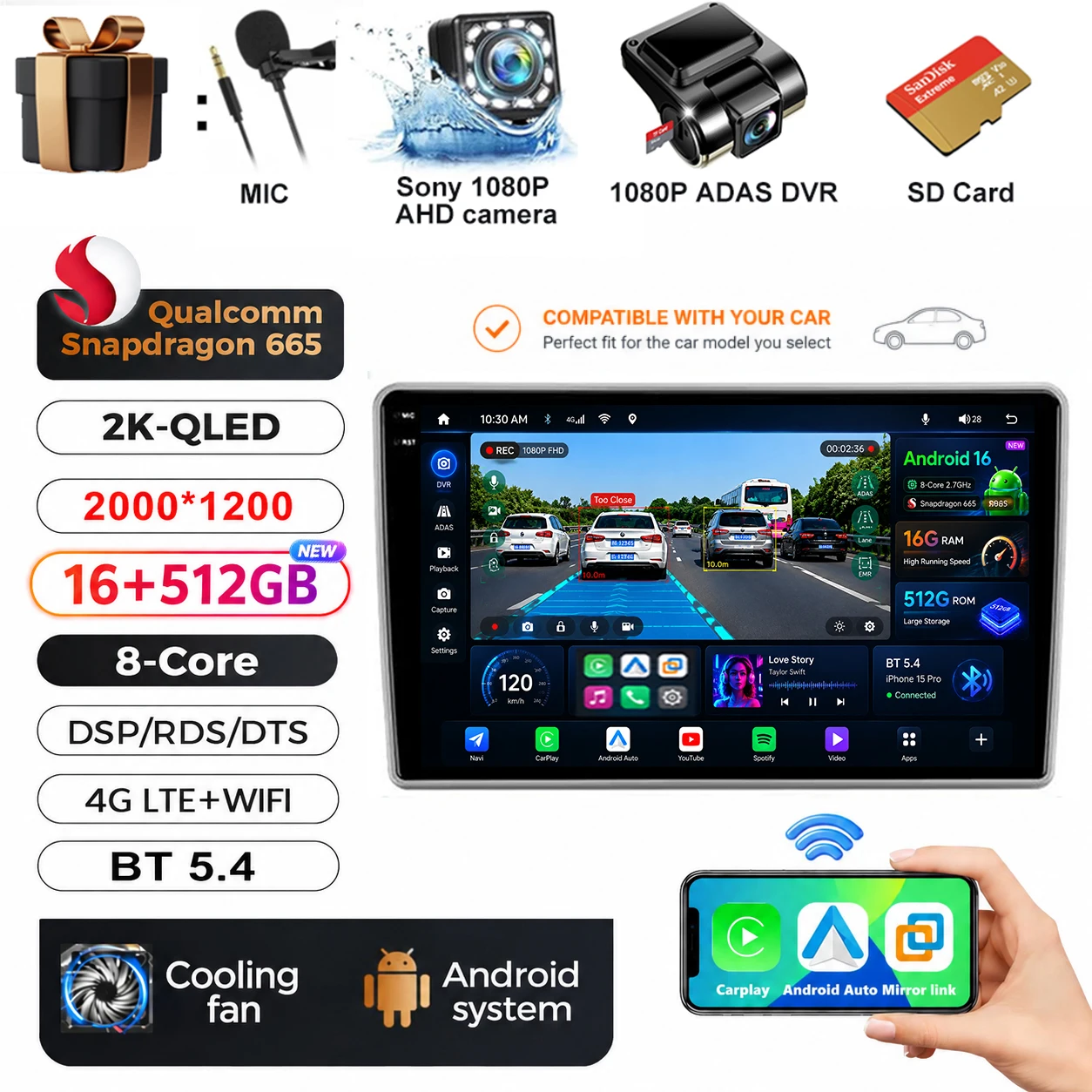 2K 16G-512G CAM DVR
