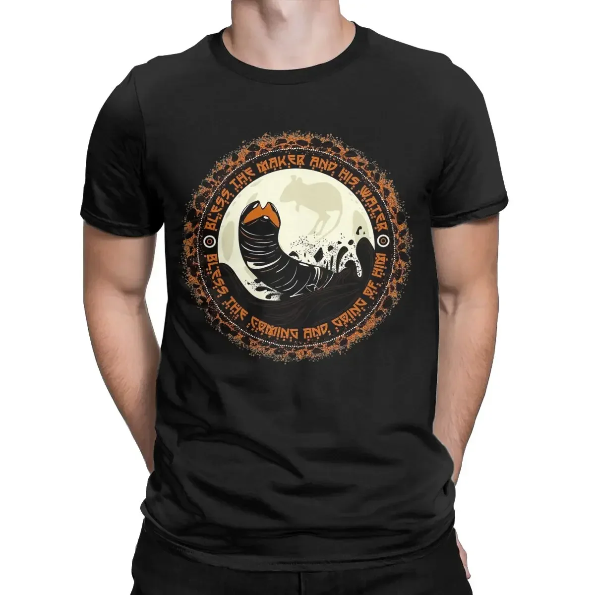 Movie Men T Shirt Shai Hulud the Sandworm Tee Shirt Short Sleeve O Neck T-Shirt 100% Cotton Graphic Printed Clothing