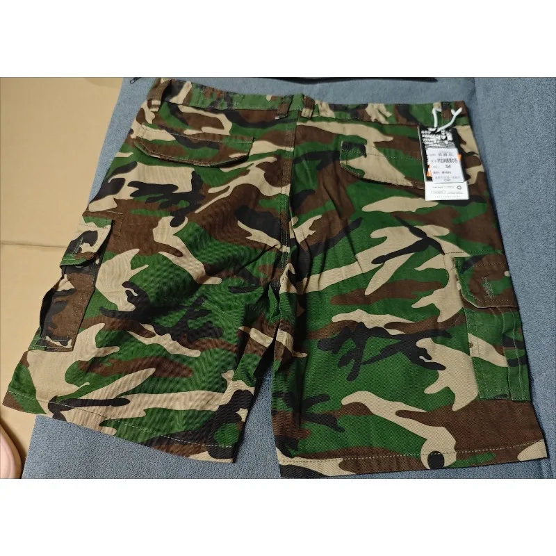 

2026Pure cotton loose American multi-bag overalls shorts retro men's casual five-point pants straight camouflage pants