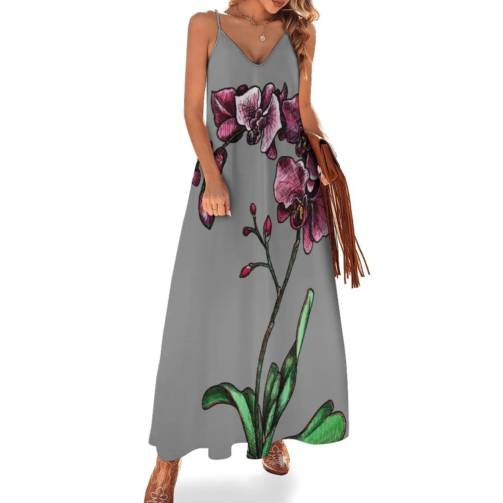 

Orchids Watercolor Painting Sleeveless Dress Clothing dresses for womens prom dresses dress summer Dress