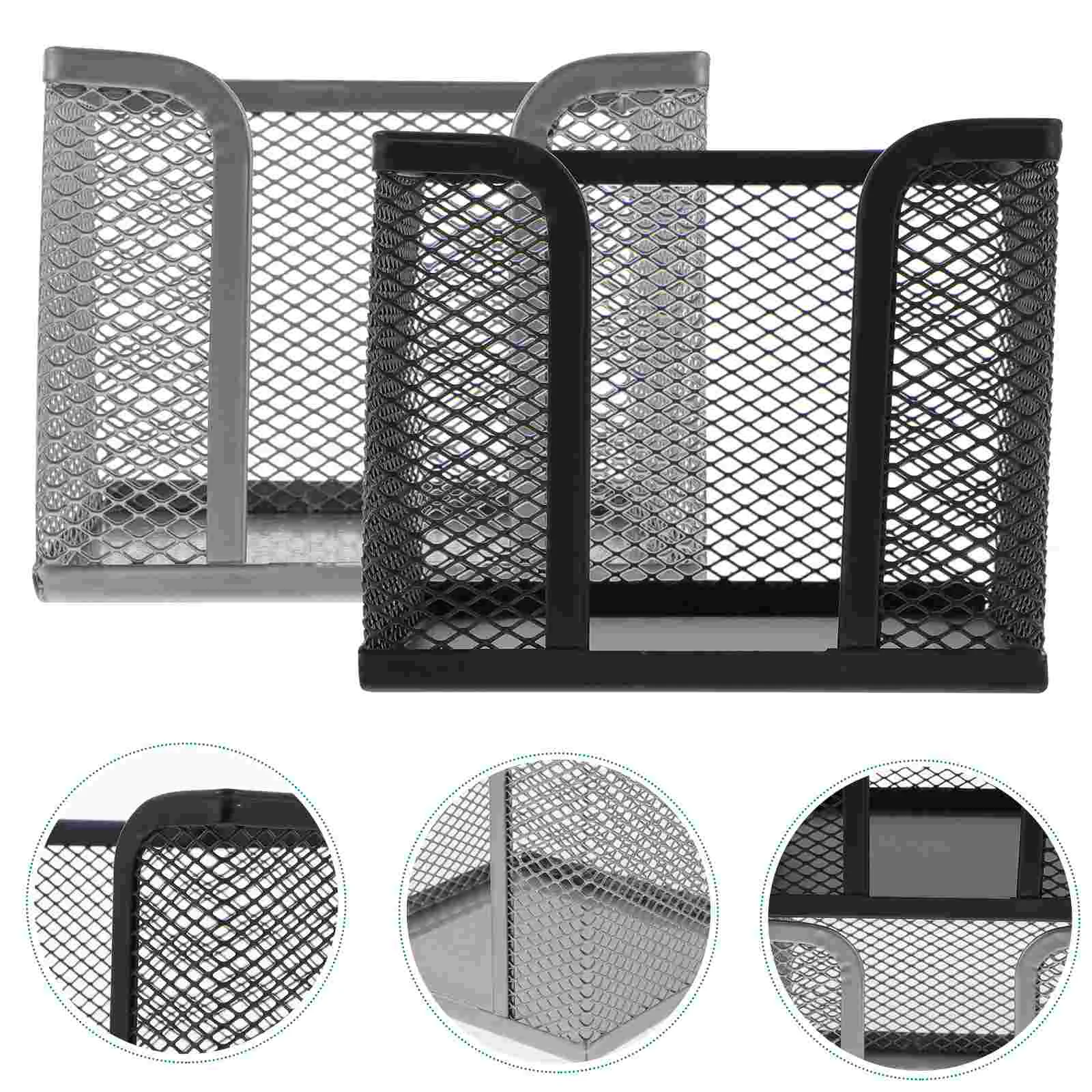 2 Stück Edelstahl Note Box Office Notiz blöcke Sammlung Memo Inhaber Desktop-Papiere