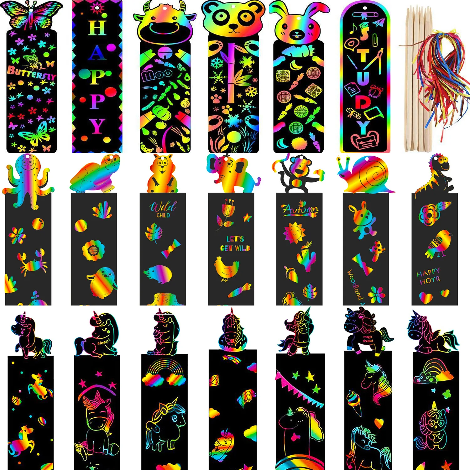 24 stuks dier DIY speelgoed krabben schilderpapier Alien krabben schilderen kleurrijk krabpapier voor kinderen