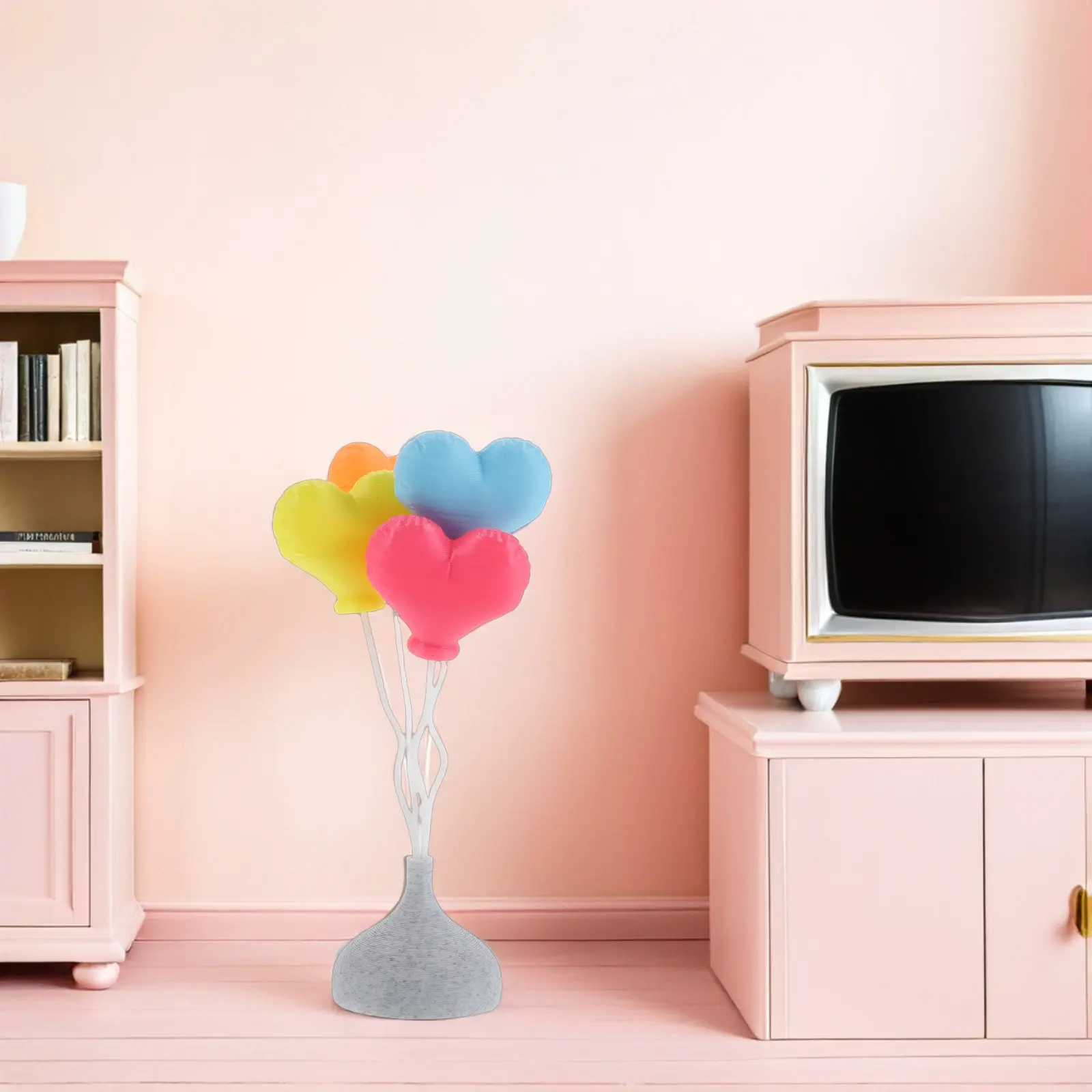 

Mini Heart Shaped Balloon Dollhouse Decor Tiny Simulation Decorative Balloons Stand Miniature House Scene Prop Valentines