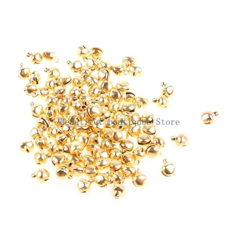 U4LF 100pc Small Jewelry Charms 6mm Bead Findings Gold Mixed Color Wedding Craft
