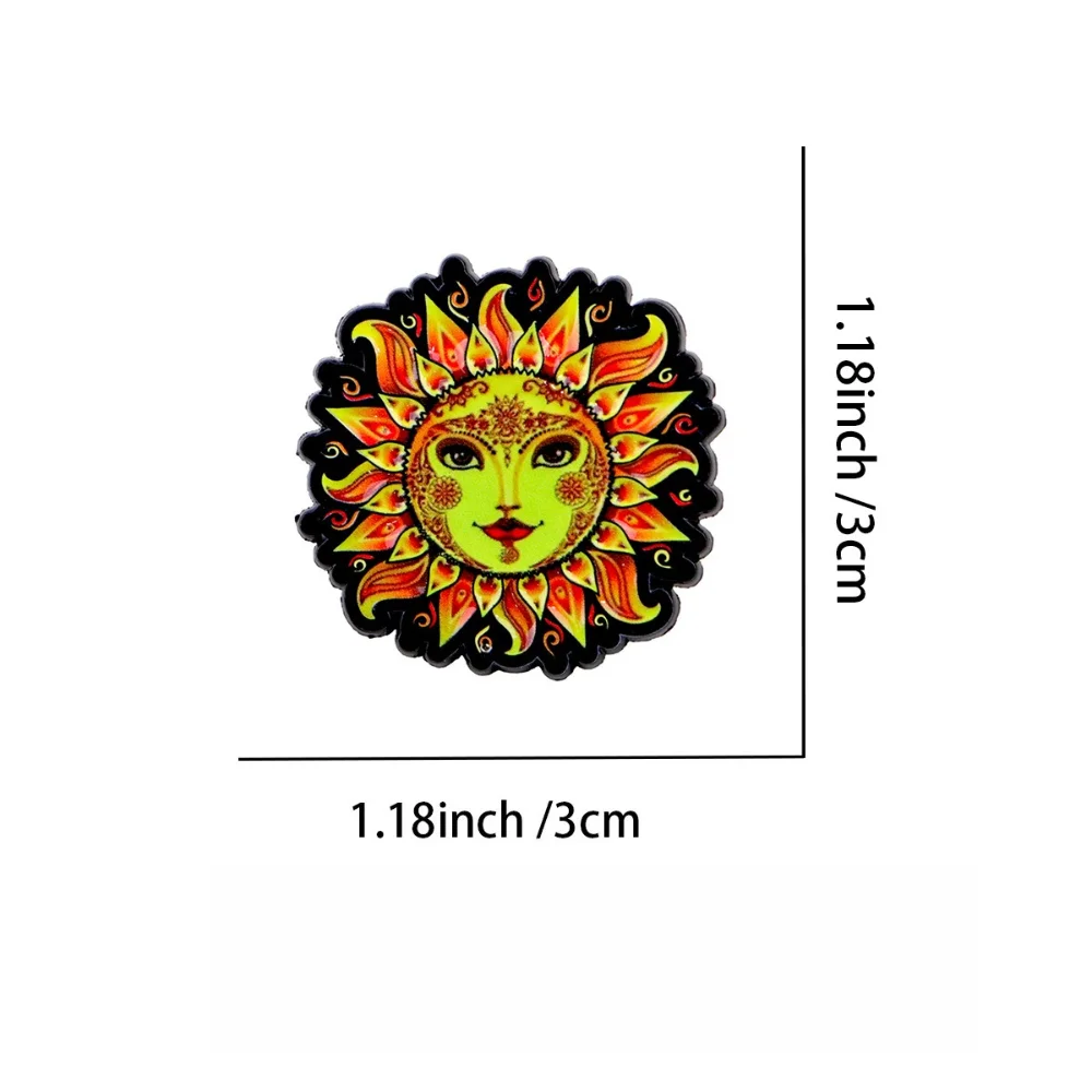 Sun and Moon Brooch Cartoon Metal Pin Creative and Personalized Clothing Brooch Bag and Accessories