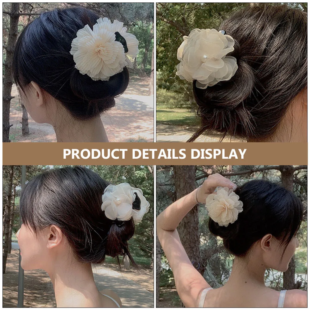 

2pcs Flower Hair Pin Durable Claw Clip for Women Square Retro Plastic Decorative Party Accessory Fashion Hair Jewelry