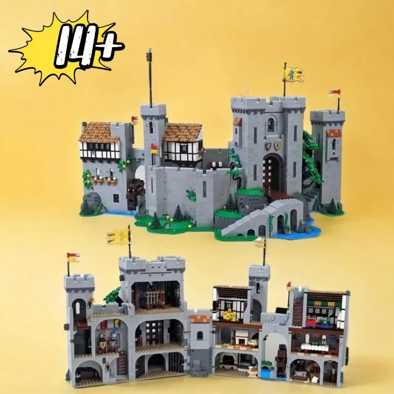 نموذج مكعبات بناء من فيلم Street View Lion King Castle مكون من 4514، لعبة تجميع كبيرة، هدية عيد ميلاد للبالغين والأولاد
