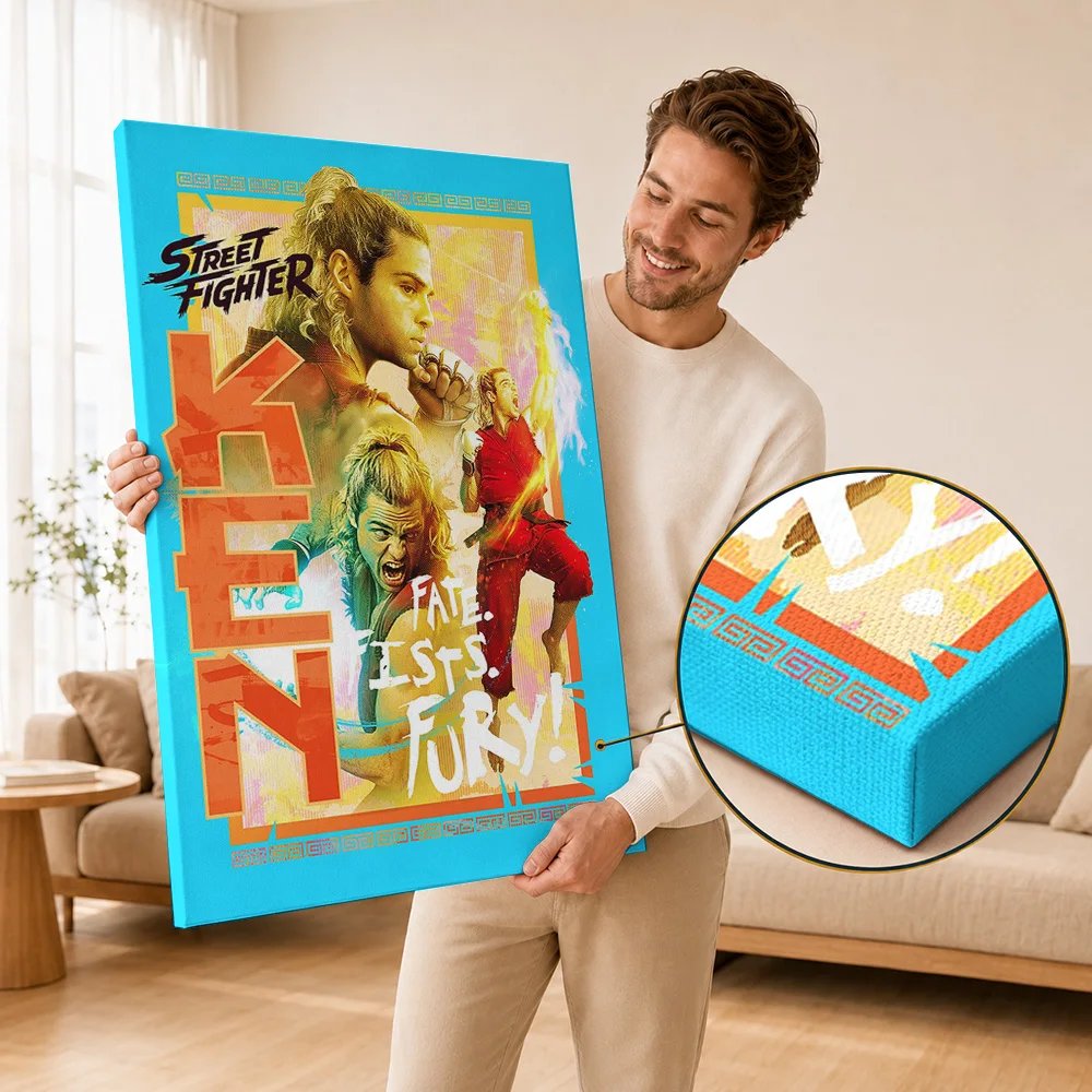 Street Fighter Movie Framed Canvas Print Posters Personalized Photo Martial Arts Action Wall Art For Home Theater Collector Gift