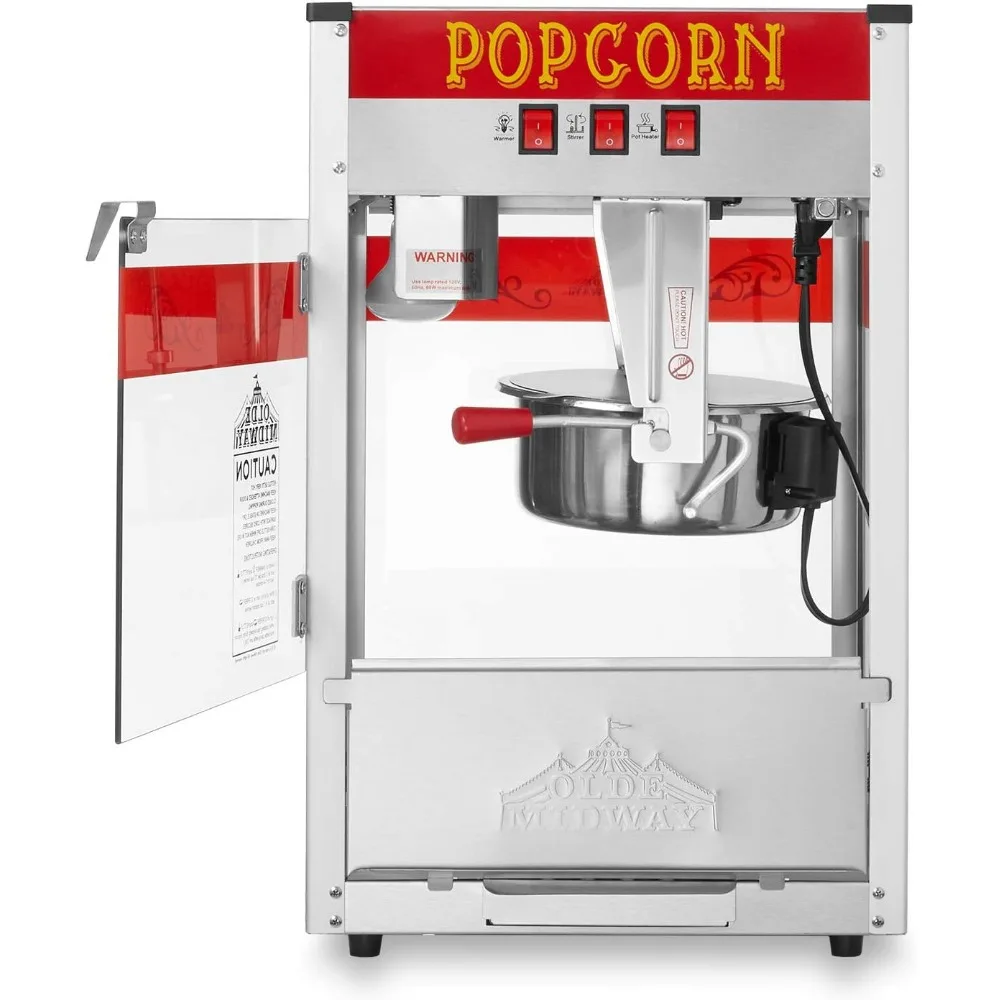 Commerciële Popcornmachine Maker Verwarmt Dek & Kernel Lade, Verwerping Kernel Lade Popper Met 8-Ounce Ketel