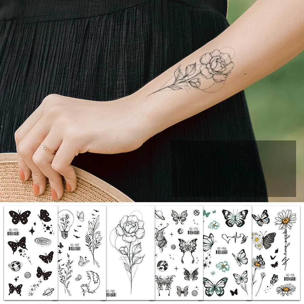 

2pcs/set New butterfly tattoo sticker waterproof, temporary tattoo hand arm sticker