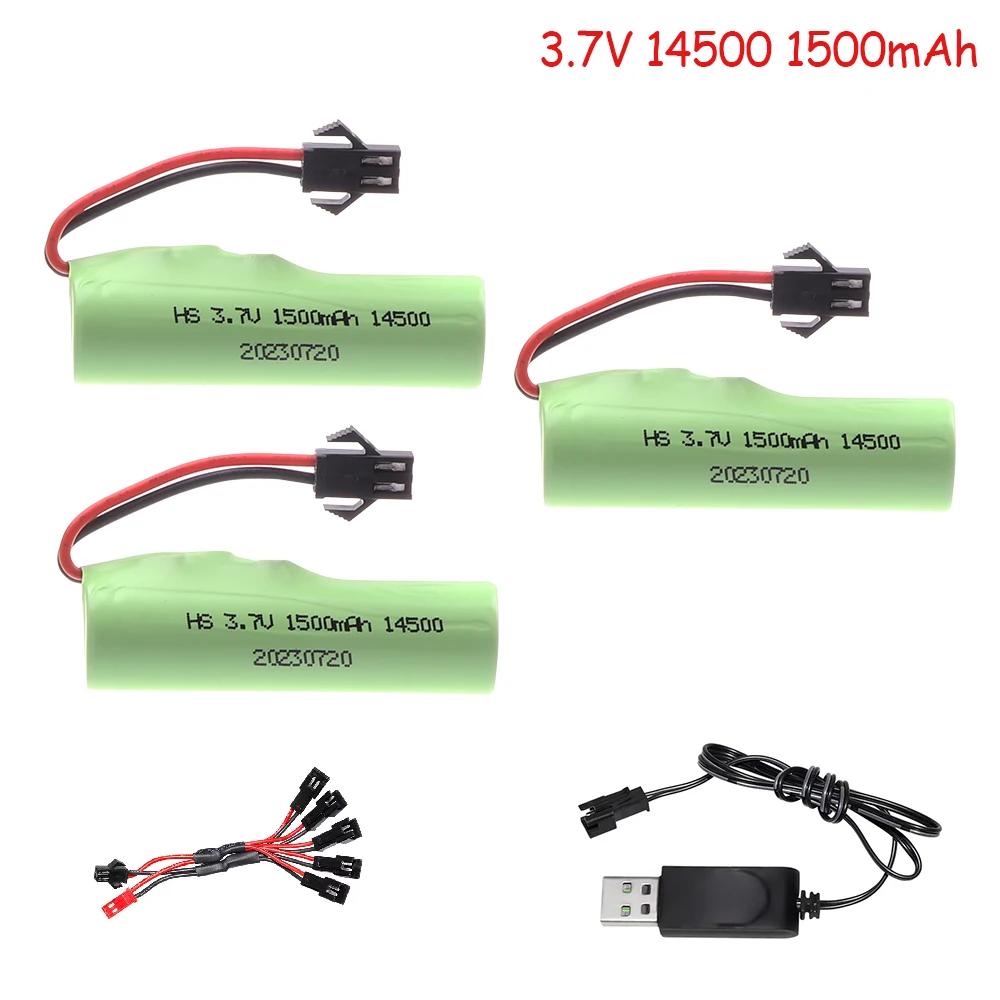 Original 3.7V 14500 1500mAh lipo battery For JJRC C2 D828 RC Car Parts SM-2P Plug For RC Stunt Dump Car Battery Toys Accessories