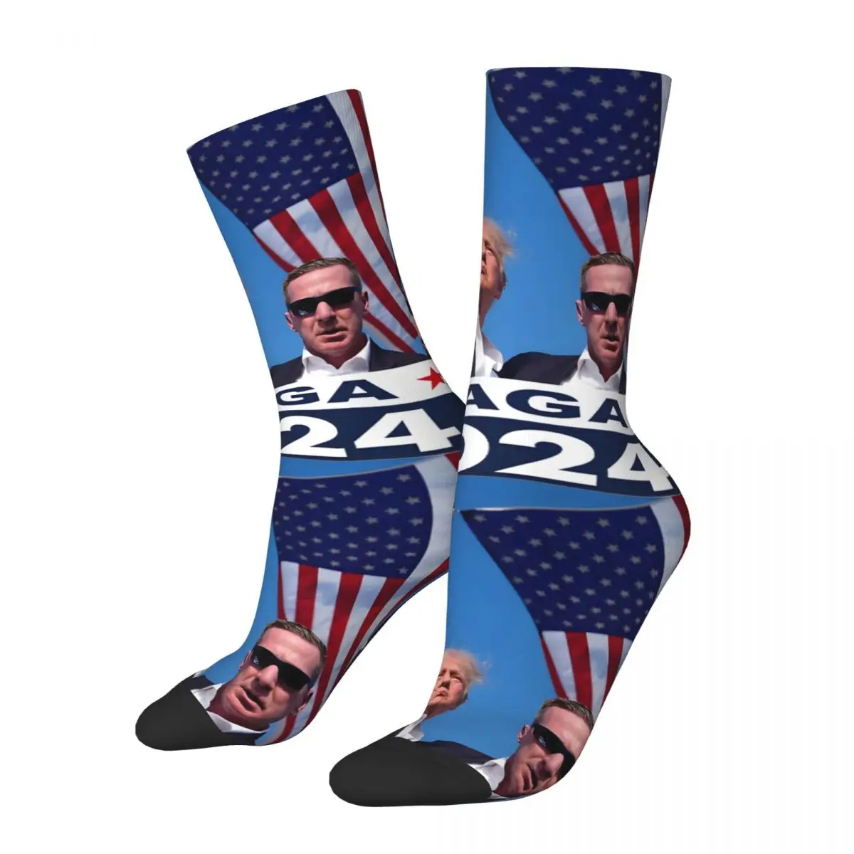 Hip Hop Vintage 2024 Dream Crazy Men's compression Socks Unisex T-Trumps Harajuku Seamless Printed Funny Novelty Happy Crew Sock