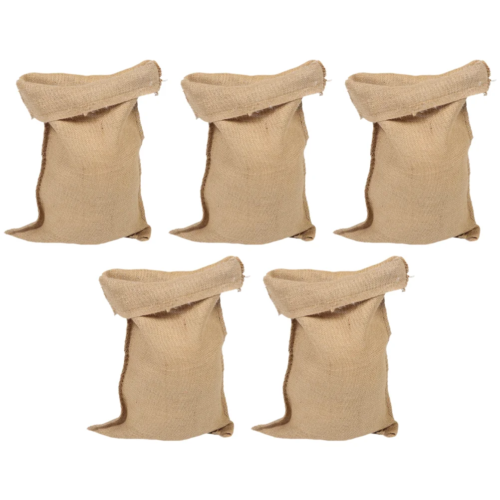 5 Pcs Gardening Sacks Food Sandbags Burlap Pouches Vegetable Nuts Rice Without Jute Walnuts Storage Potatoes