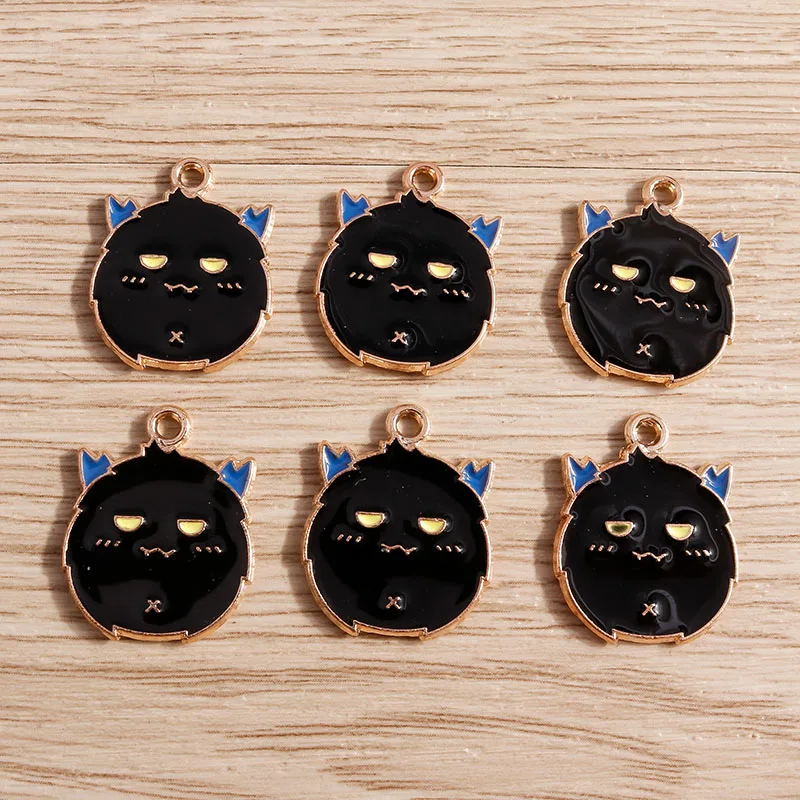 10pcs 18x22mm Cute Enamel Halloween Bat Charms Pendants for Jewelry Making Drop Earrings Necklace DIY Handmade Crafts Supplies