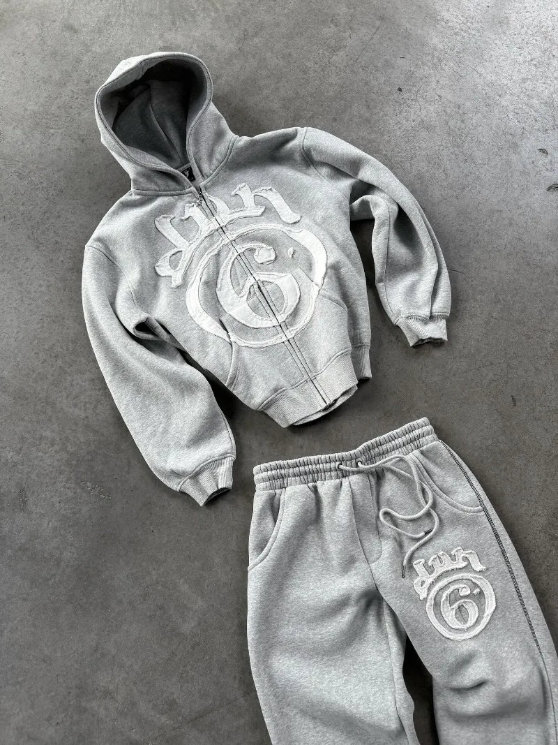 Y2K vêtements nouvelle mode lettre broderie Patch fermeture éclair pull à capuche hommes gothique Harajuku Hip Hop populaire sweat-shirt décontracté
