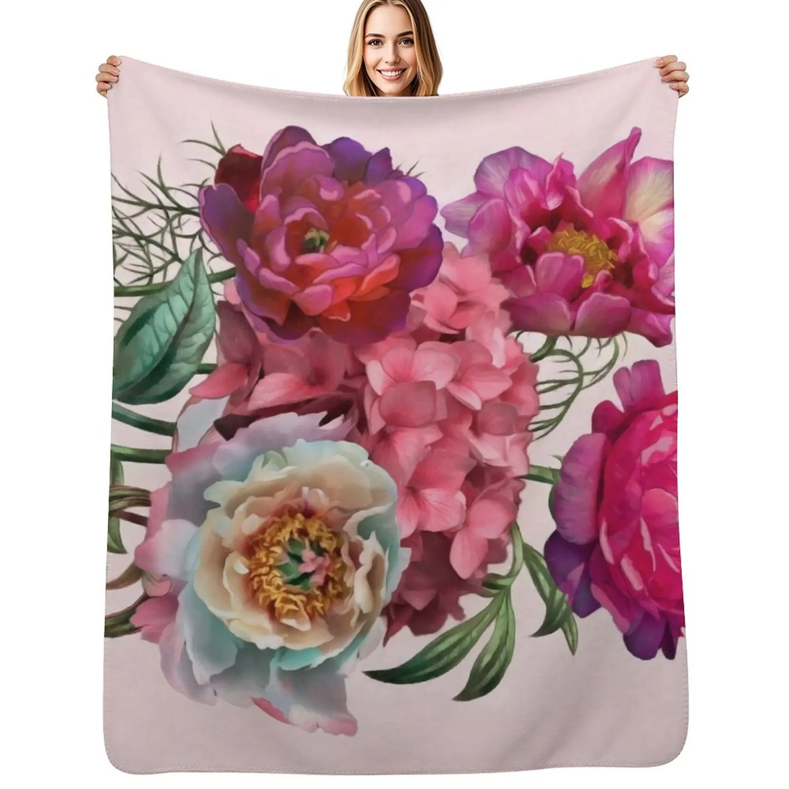 

Flower Garden Throw Blanket funny gift Softest Shaggy blankets and throws Blankets