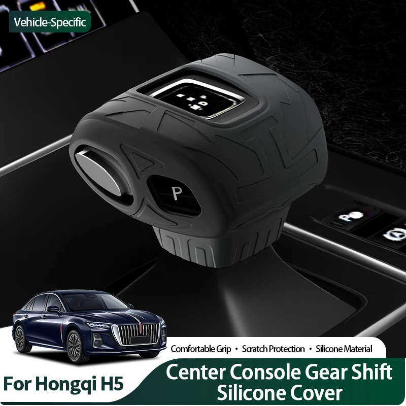

For Hongqi H5 (2020-2022) Silicone Car Gear Shift Knob Cover Boot Anti-Slip Lever Shifter Boot Auto Interior Tuning Accessories