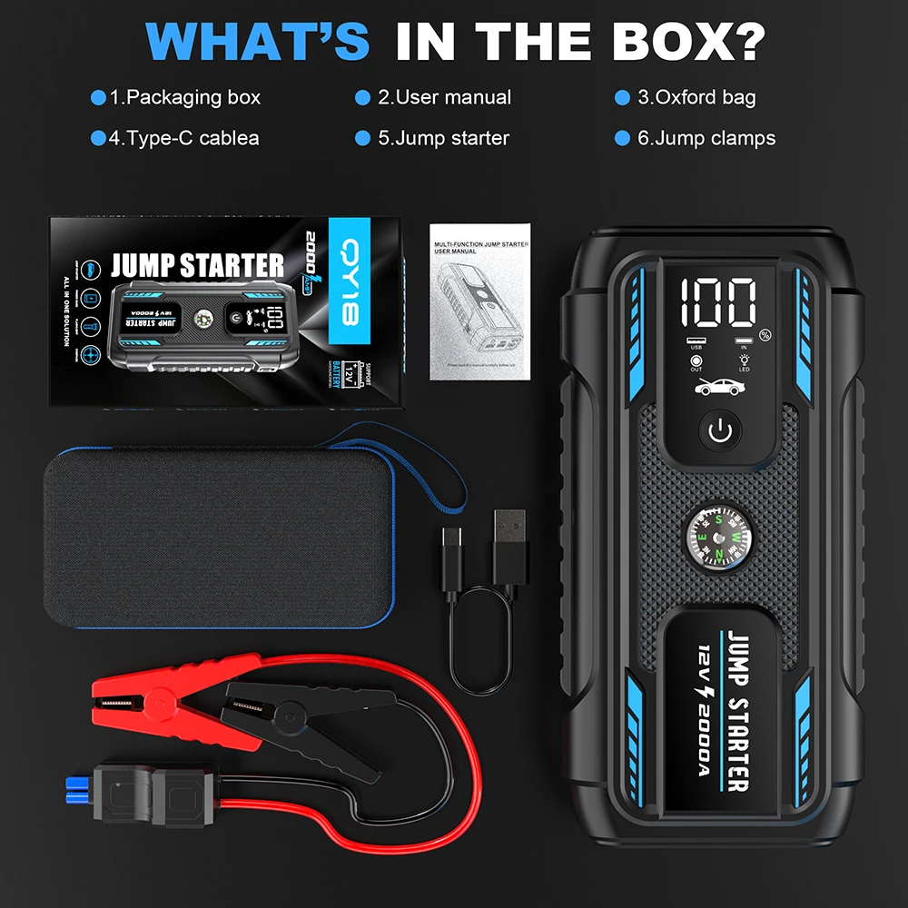 Starter Portable Charger Petrol Diesel Auto Starting Device Booster Emergency Starter Backup Power for Vehicle SUV Truck