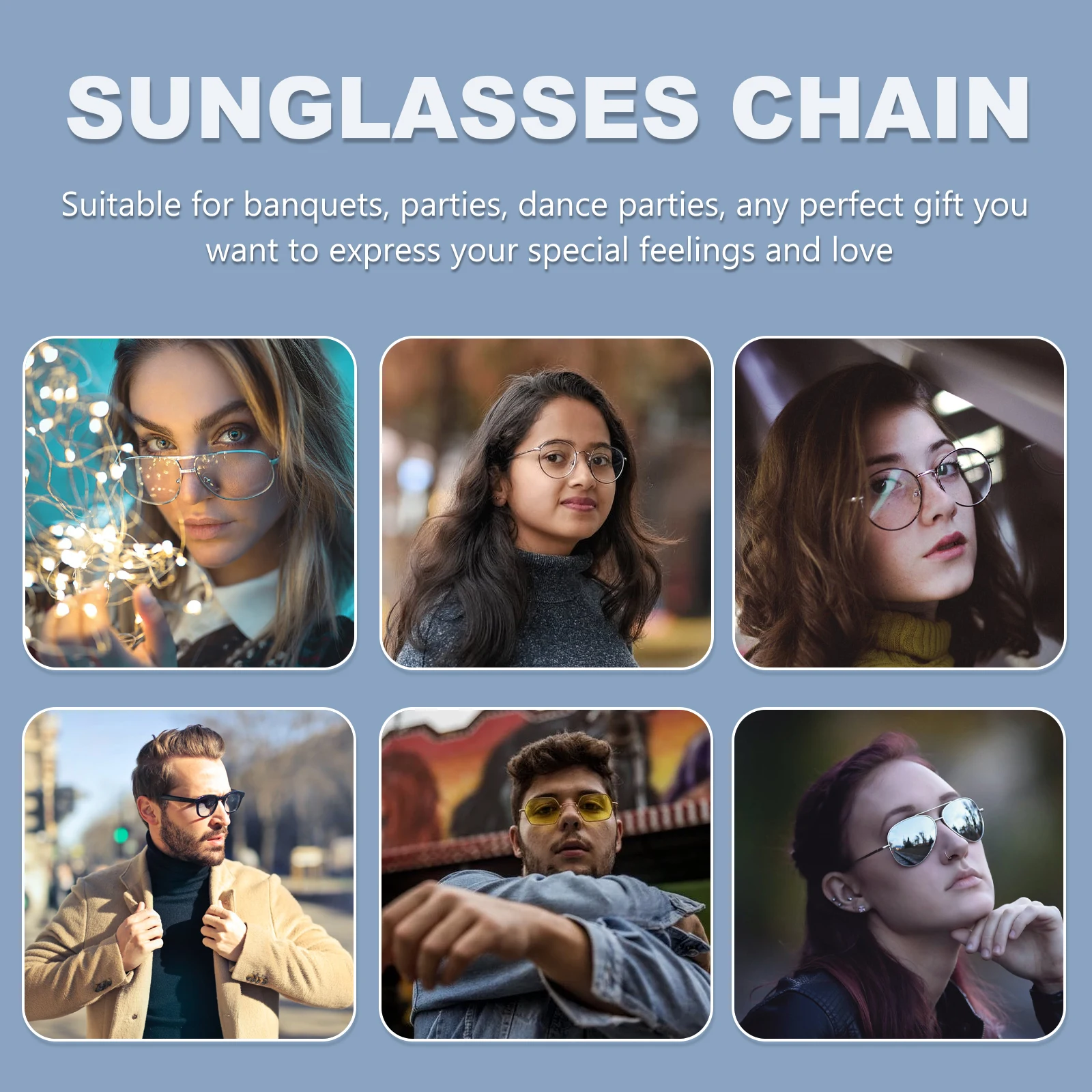 

Non slip Glasses Retainer Eyeglass Cord Chain Holders Neck Strap Comfort Anti Slip Soft Tube Sunglasses Accessories Water Sports