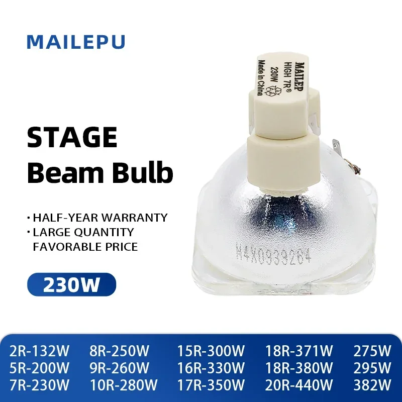 Mailepu 230W Stage Light P-VIP 180-230/1.0 E20.6 Moving Head 7R Beam Light Bulb and 230w Ballast MSD Platinum Lamp for 8r 250w