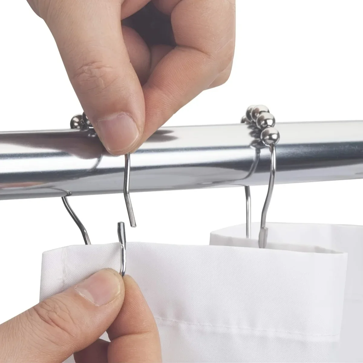 12-teiliges Set Duschvorhang-Hakenring, rostfrei, geeignet für Badezimmer, Duschstange, Duschhaken