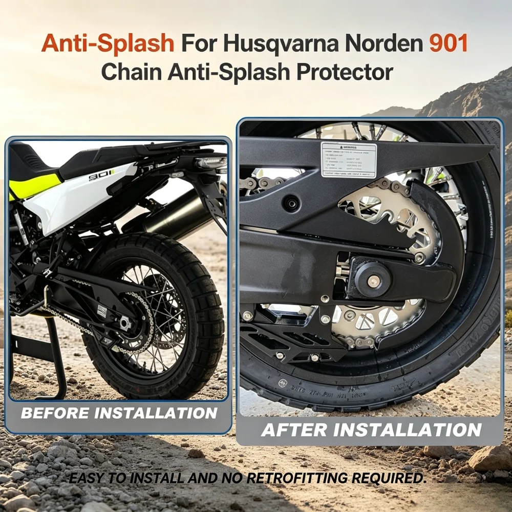 For Husqvarna Norden 901 Rear Chain Guard Anti-Splash Mud Shield for Rim Protection Keeps Bike Clean Durable Aftermarket Replace