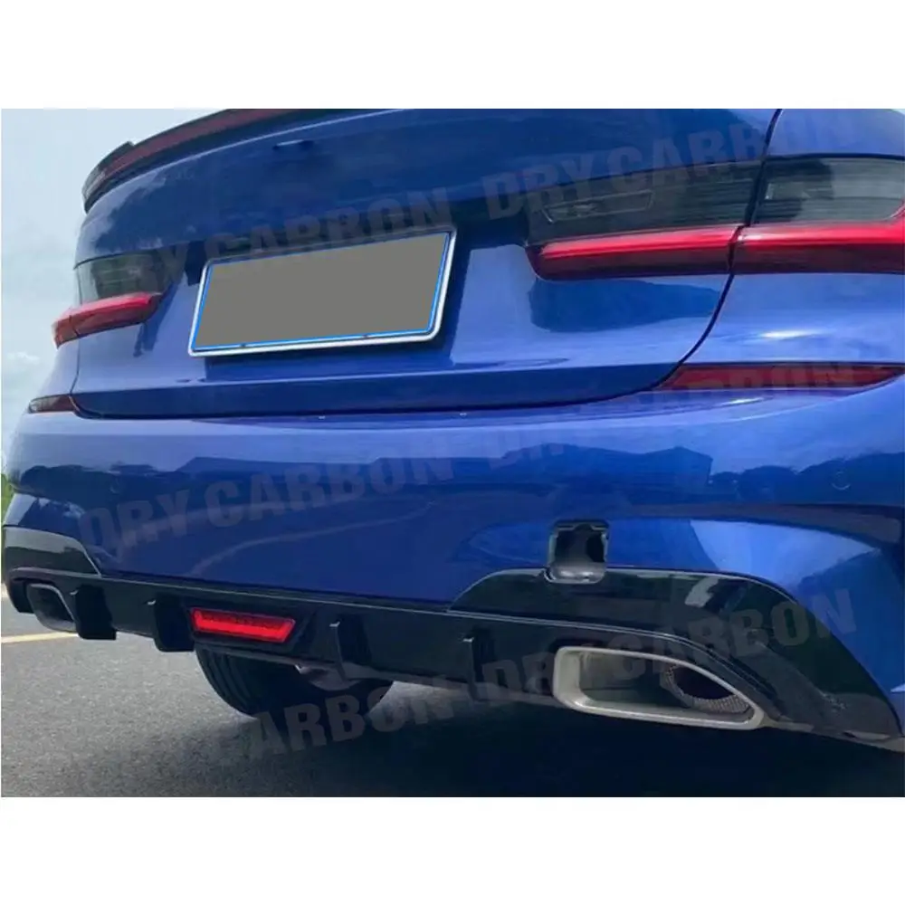 Rear Diffuser Lip Spoiler ABS Bodykits Car Back Bumper Lip Guard Accessories for BMW 3 Series G20 G28 M Sport 2019 2020 2021