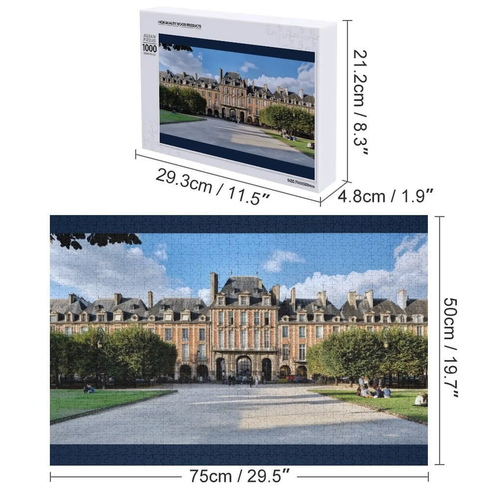 Place des Vosges Paris Puzzle Jouets de Noël Puzzle en bois pour adulte