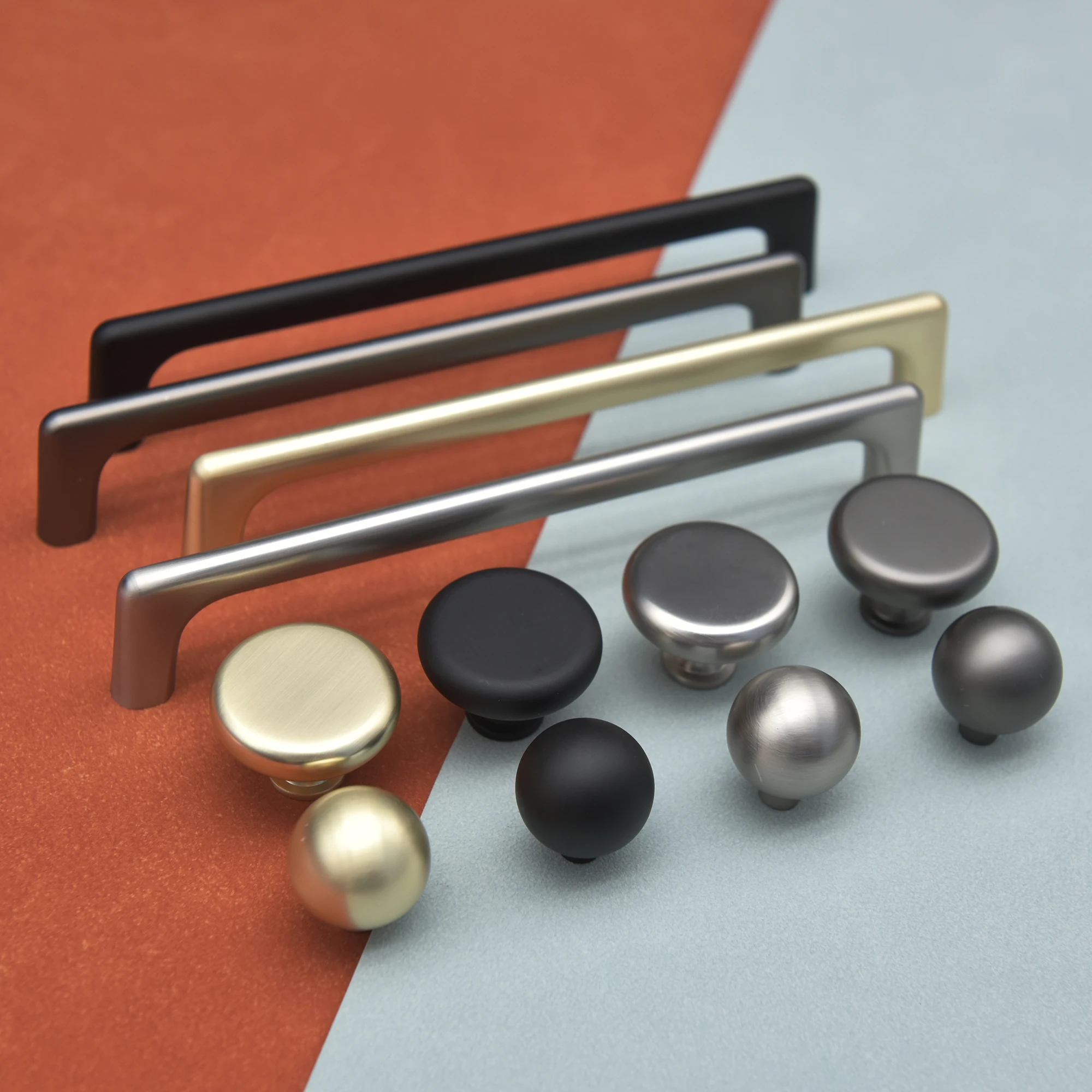 

Brushed Nickel Cabinet Handles Pearl Grey Ball Knobs Bedroom Wardrobe Pulls Simple Modern Zinc Alloy Furniture Hardware 320mm