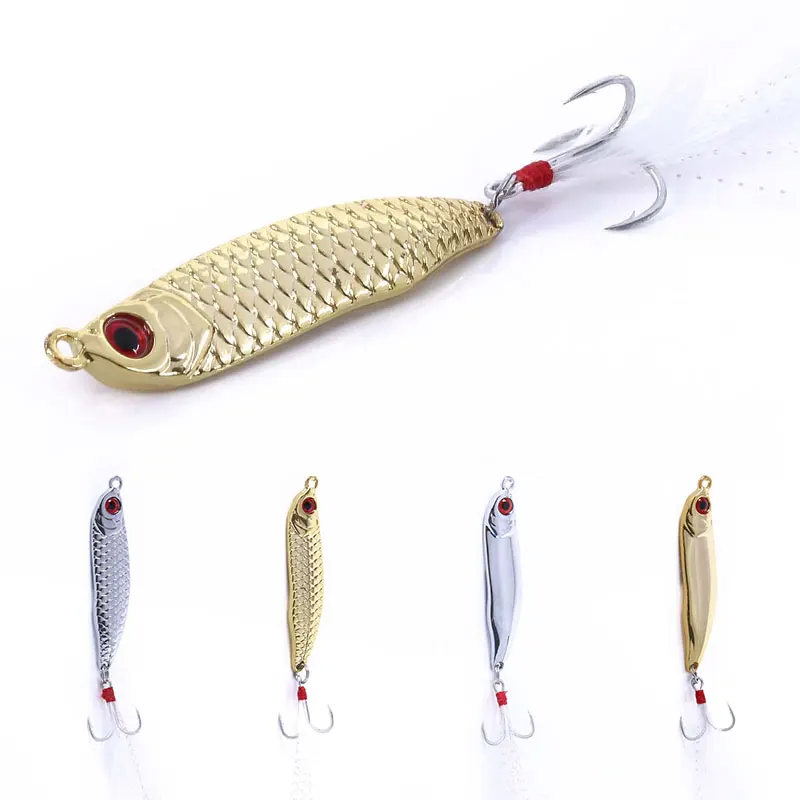 Hengjia 1pc Angeln Lätzchen Metall löffel Köder/20g Metall köder Silber/Gold Löffel Angel köder 8 #/6 # Haken Pailletten Tackle