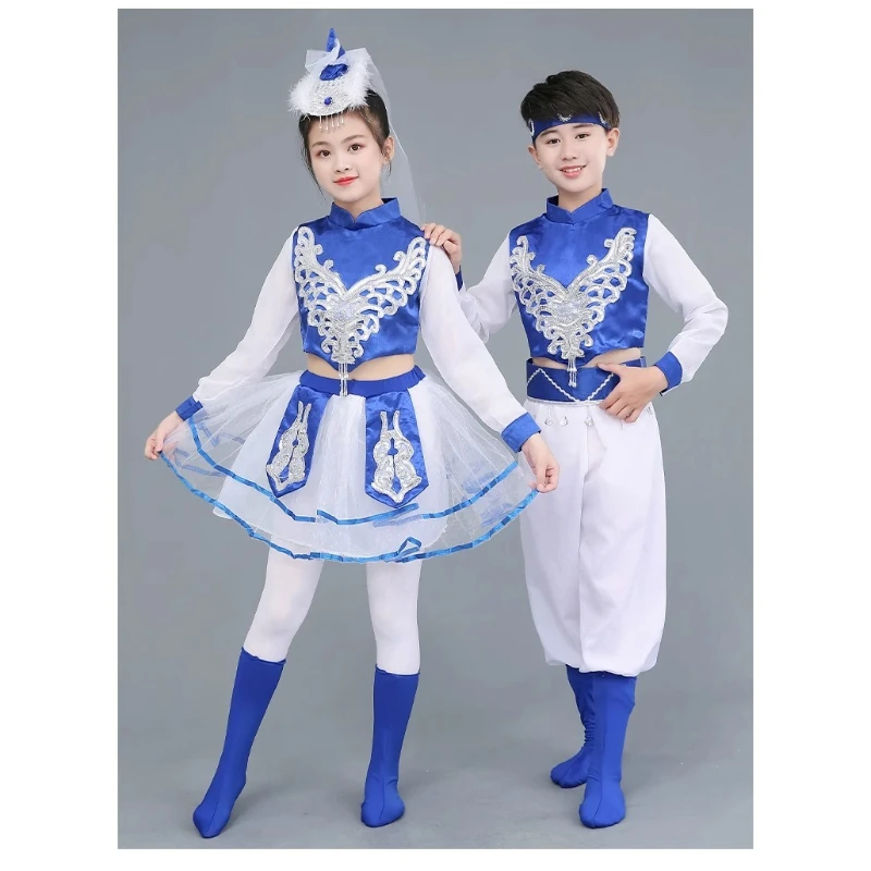 子供モンゴルダンスパフォーマンス少数民族フォークダンス子供伝統モン族練習ミャオ族ダンスモダンドレス