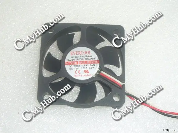 For EVERCOOL EC5010 DC12V 0.09A 1.2W 5010 5CM 50MM 50X50X10MM 3pin Cooling Fan EC5010