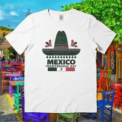 Retro Independencia De Mexico Cotton Man T-Shirt Hispanic Heritage Month Mexican Day Outfit Viva Mexico Festival Printed Tshirt