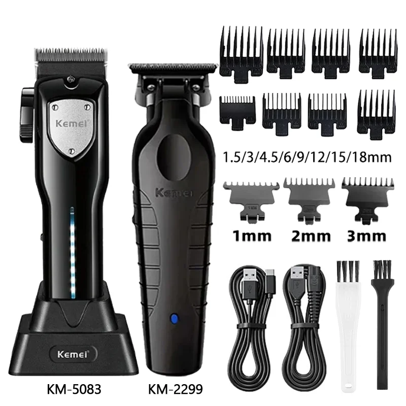 maquina-de-cortar-cabelo-masculina-kemei-km-5083-km-2299-km-1102-cortador-de-cabelo-sem-fio-recarregavel