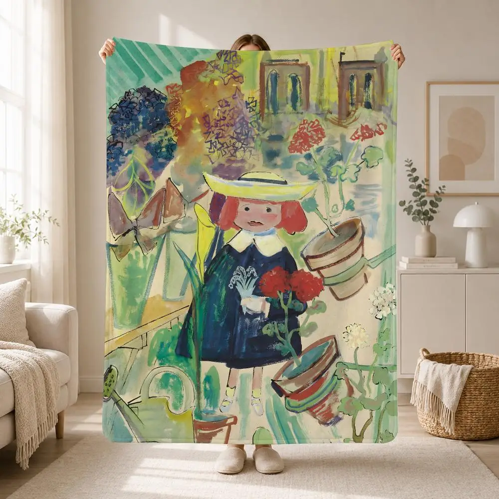 Classic Children's Book Character Madeline Throw Soft Plush Flannel Throw Blanket Sofa Bed Travel Home Decor
