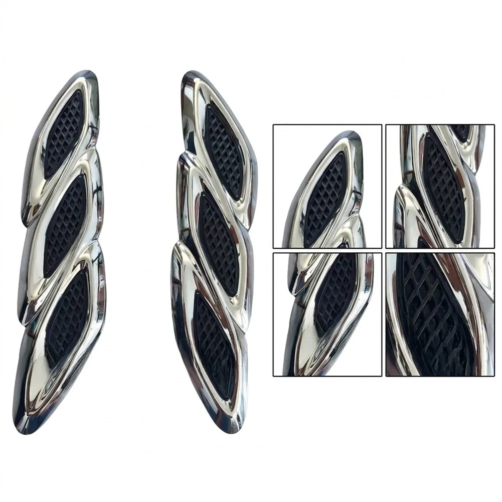 Hood Ornament Front Pair for Buick For Encore 2013 to 2016 ABS Material Black Silver Finish 95164811 95164812 OEM Replacement
