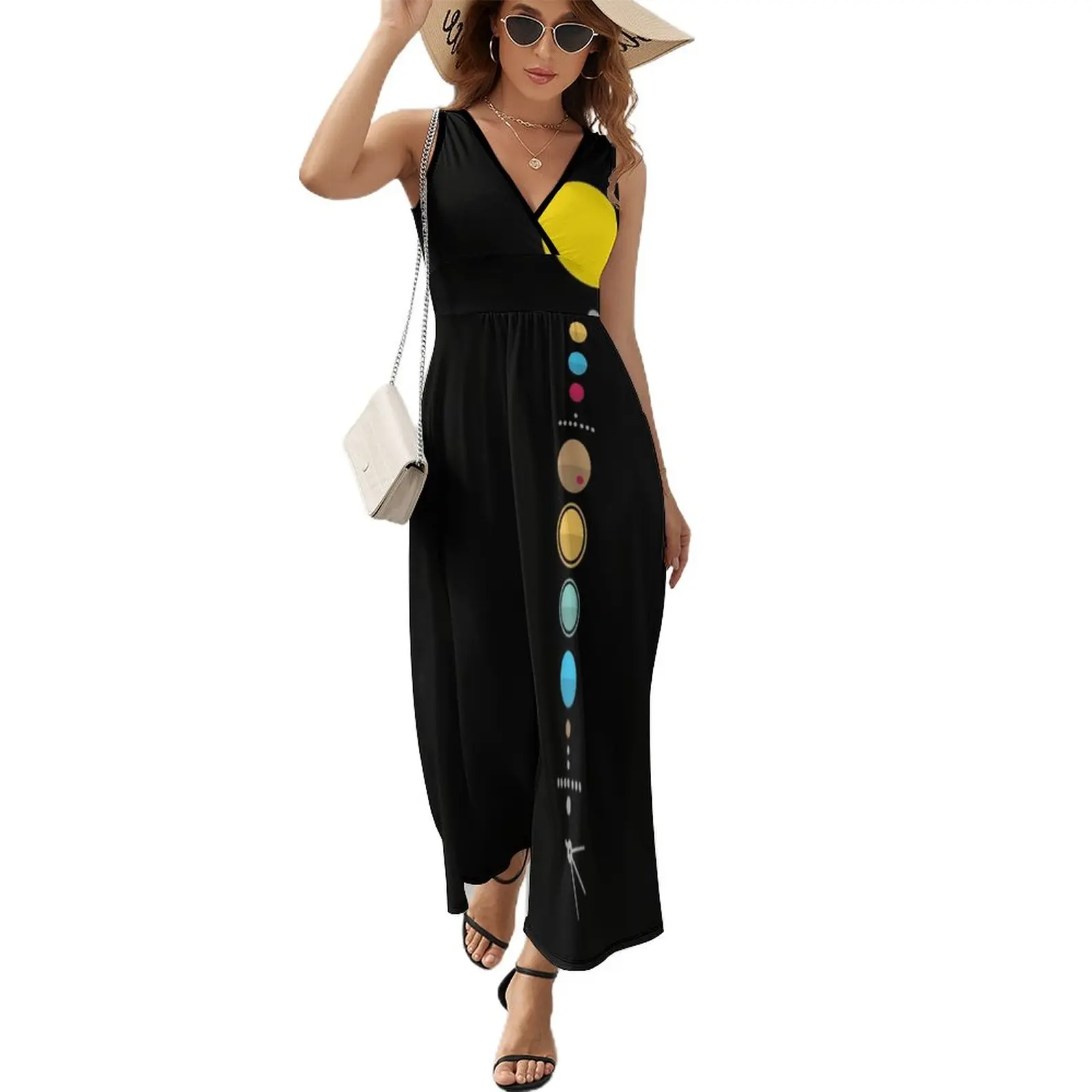 Solar System-Robe en fibre pour femme, robe de soirée de luxe, vêtements de Rhpour femme