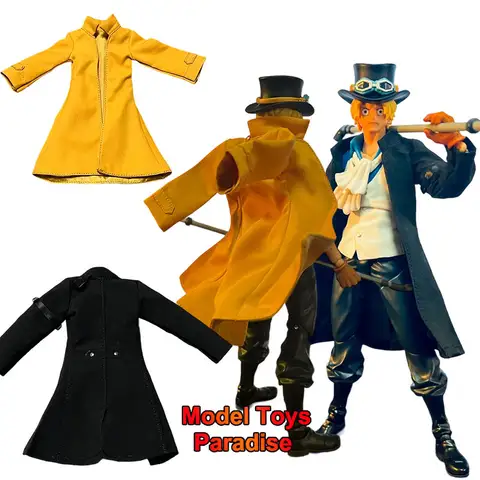 Maßstab 1/12 Männer Soldat Sabo Lange Stehkragen Winddichte Jacke Japanische Anime Modell Kleidung Fit SHF Action Figur Körper