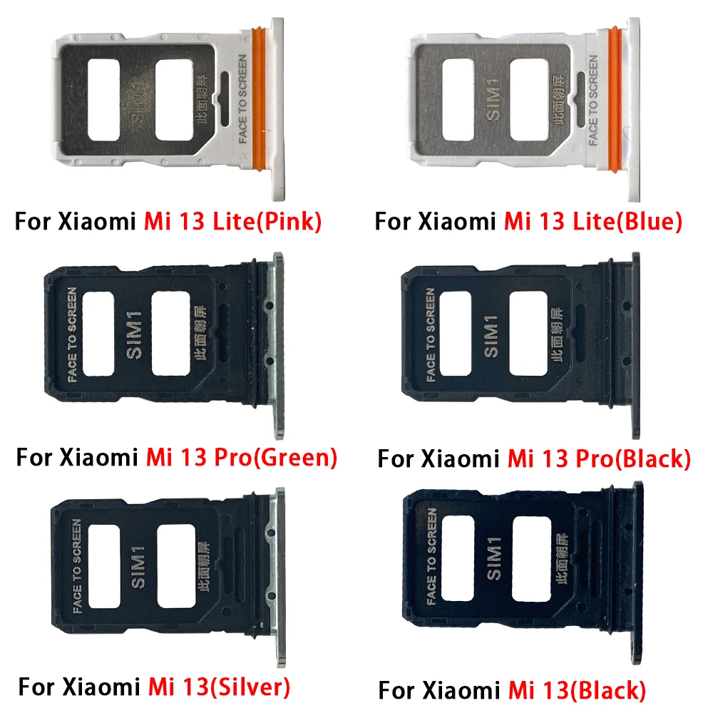 For Xiaomi Mi 13 Lite Mi13 Pro Sim Card Tray Slot Holder Socket Adapter Connector Repair Parts Replacement