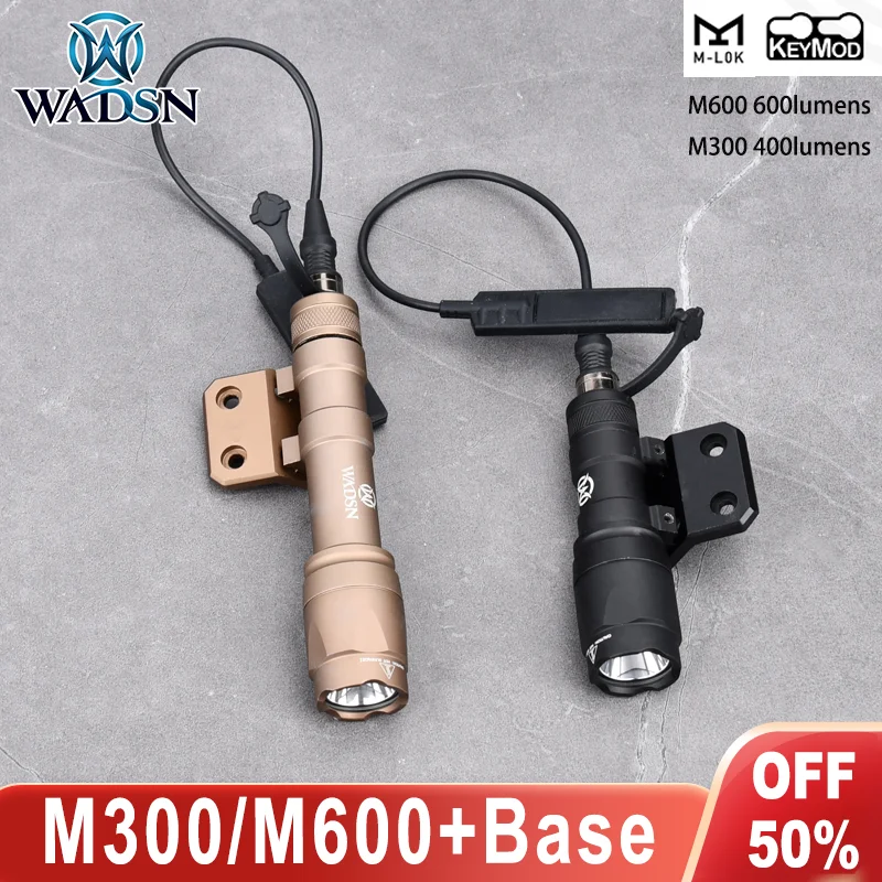 Wadsn M600C Light Tactical M300 ScoutLight M300A Scout Flashlight Offset Mount For Mlok Keymod Rail Hunting Weapon Light Base