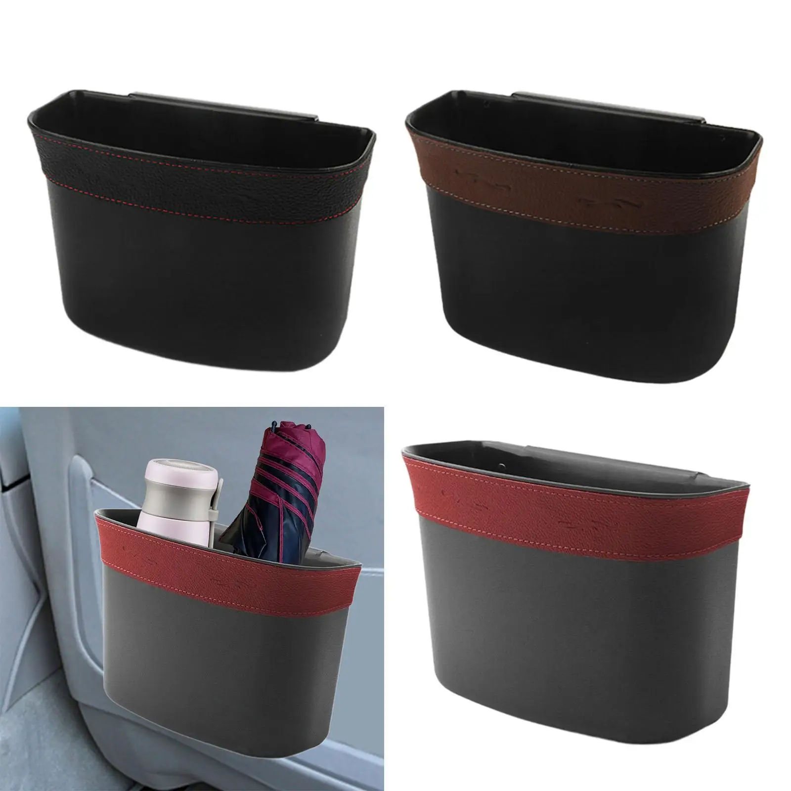 Trash Can Garbage Can Car Storage Box Rubbish Bin Trash Container for Vanity Tabletop Office Bedroom Automotive Car